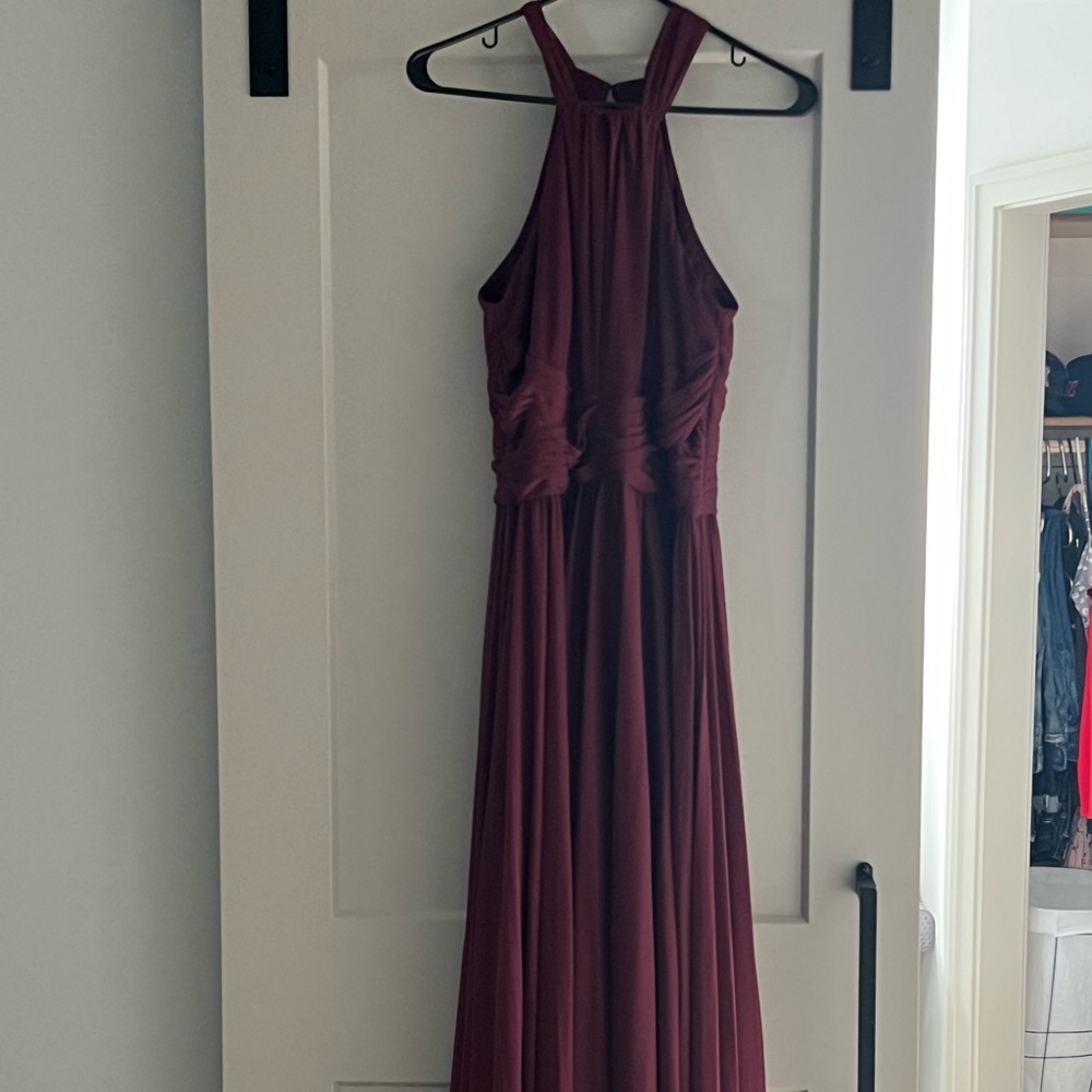 Maroon bridesmaid dress